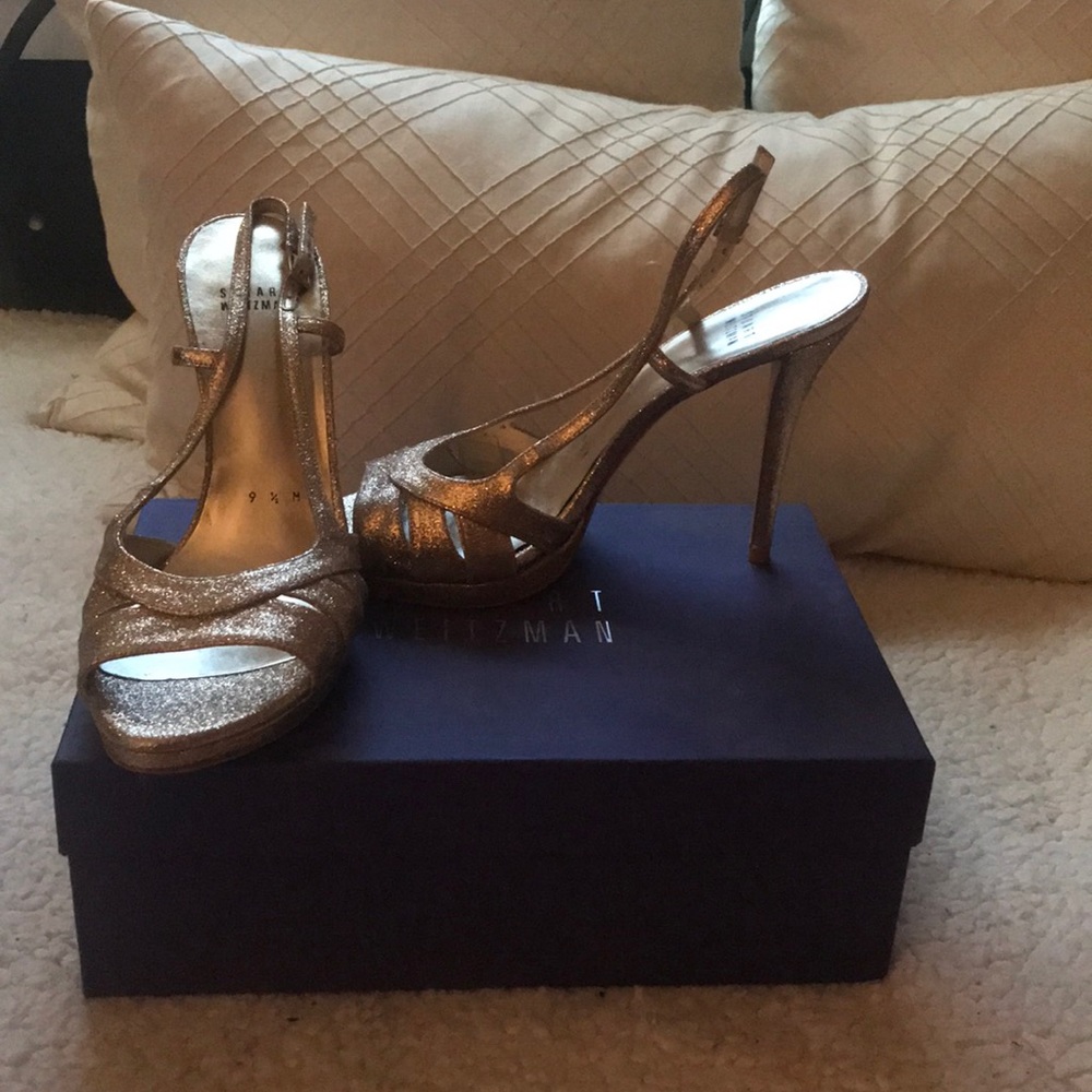 Gold Open Toe Heels